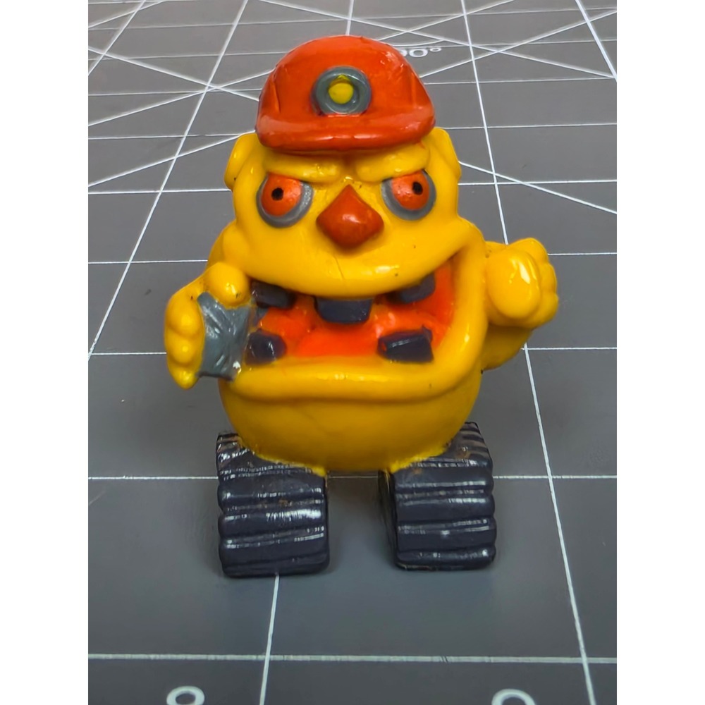 Vintage Crusha Yellow Monster PVC Figure 1990s Construction Hat Toy Collectible